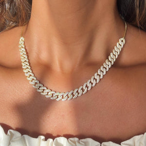 Silver Gold Plated Cuban Link Adjustable Chocker