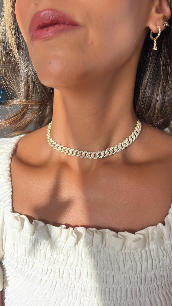 Silver Gold Plated Cuban Link Adjustable Chocker