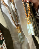 Beaded Tassel Kaftan Natural Wood